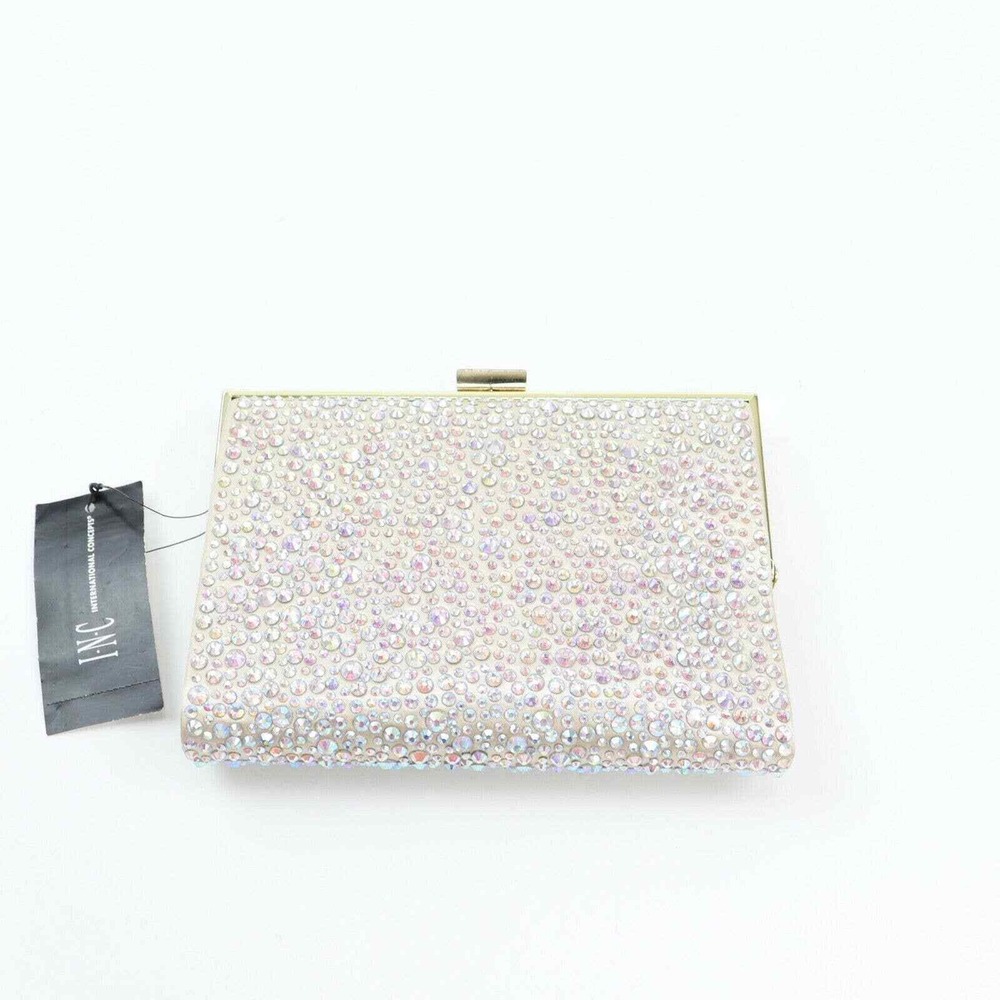 INC‎ Loryy Embellished Sparkle Clutch Iridescent